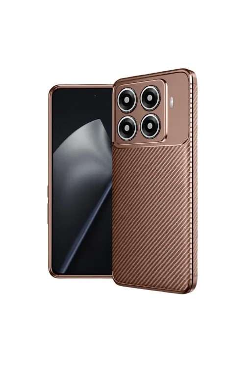 Xiaomi Mi 15t Pro Auto Focus Karbon Kapak - Kahverengi