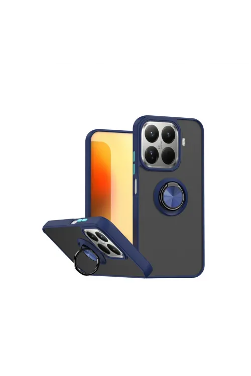 Xiaomi Mi 15t Pro Montreal Yüzüklü Silikon Kapak - Lacivert