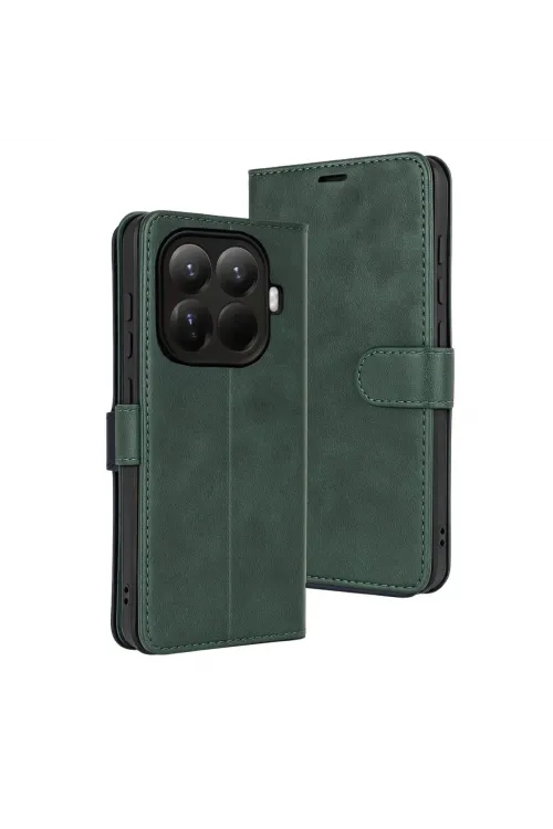 Xiaomi Mi 15t Pro Trend S Plus Kapaklı Kılıf - Yeşil
