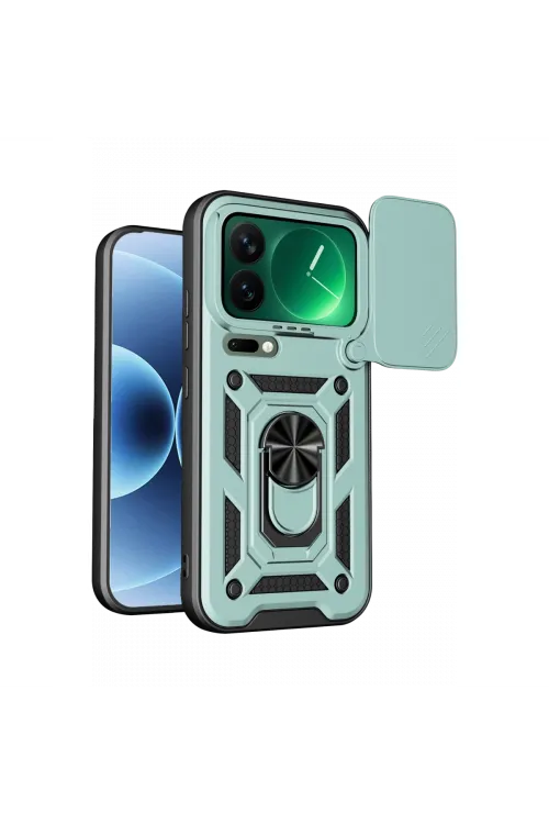 Xiaomi Mi 17 Pro Pars Lens Yüzüklü Silikon - Yeşil