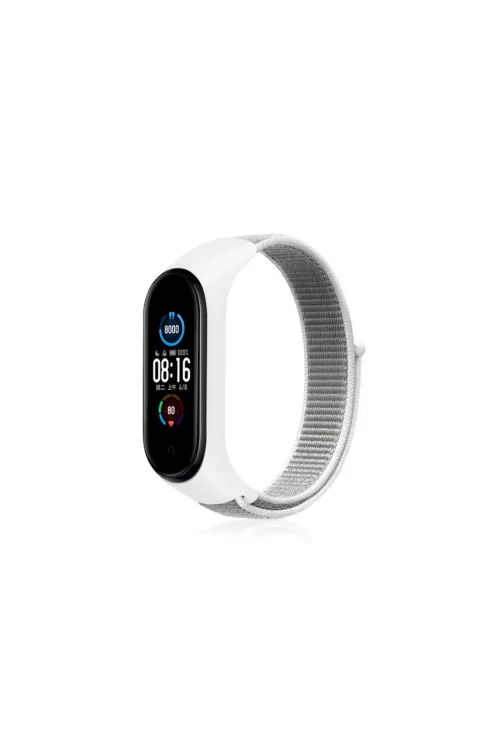 Xiaomi Mi Band 4 Hasırlı Cırtcırtlı Kordon (saat Değildir) - Beyaz