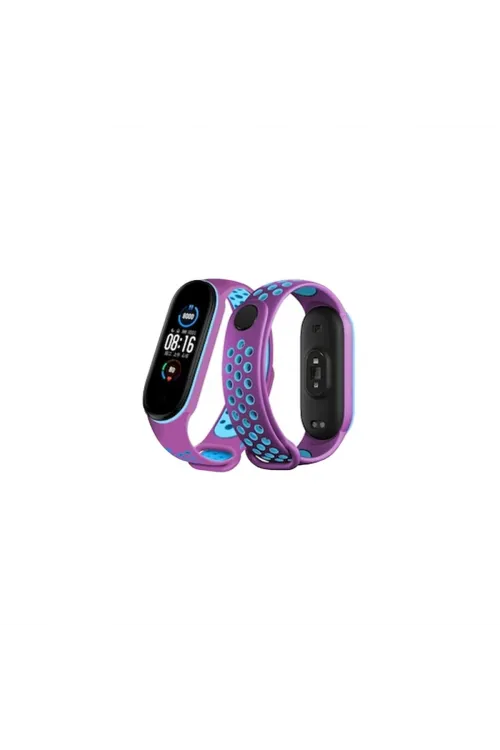 Xiaomi Mi Band 4 Spor Delikli Kordon (saat Değildir) - Mor-mavi