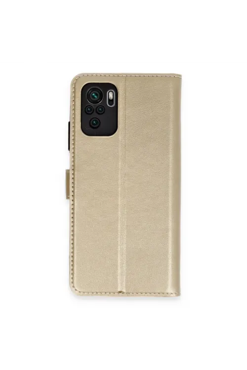 Xiaomi Mi Note 10 Trend S Plus Kapaklı Kılıf - Gold
