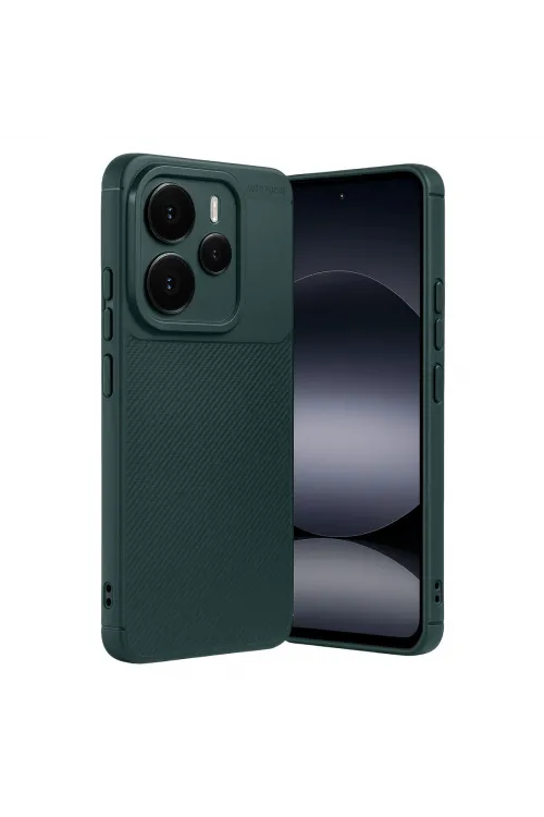 Xiaomi Note 14 5g Auto Focus Karbon Kapak - Koyu Yeşil