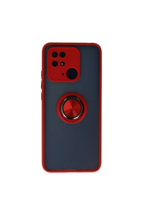 Xiaomi Poco C40 Kılıf Montreal Yüzüklü Silikon Kapak - Kırmızı