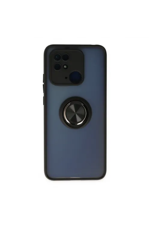 Xiaomi Poco C40 Kılıf Montreal Yüzüklü Silikon Kapak - Siyah