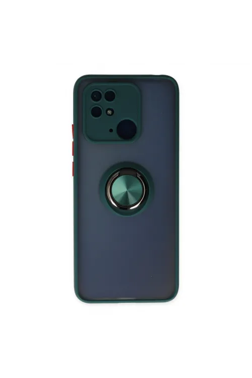 Xiaomi Poco C40 Kılıf Montreal Yüzüklü Silikon Kapak - Yeşil