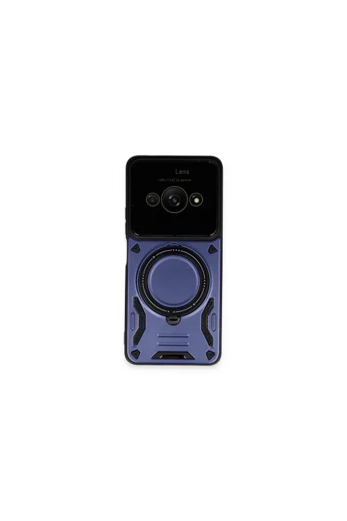 Xiaomi Poco C61 Kılıf Joy Lens Standlı Kapak - Lacivert