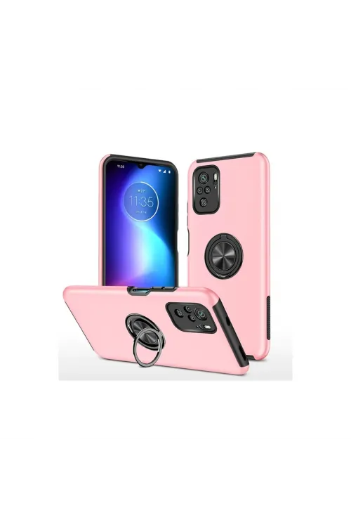 Xiaomi Poco F3 Kılıf Elit Yüzüklü Kapak - Pembe