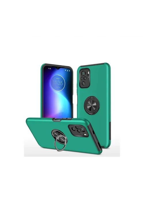 Xiaomi Poco F3 Kılıf Elit Yüzüklü Kapak - Yeşil