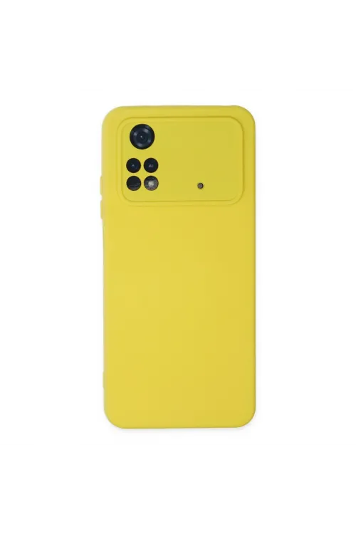 Xiaomi Poco M4 Pro 4g Kılıf Nano İçi Kadife Silikon - Sarı