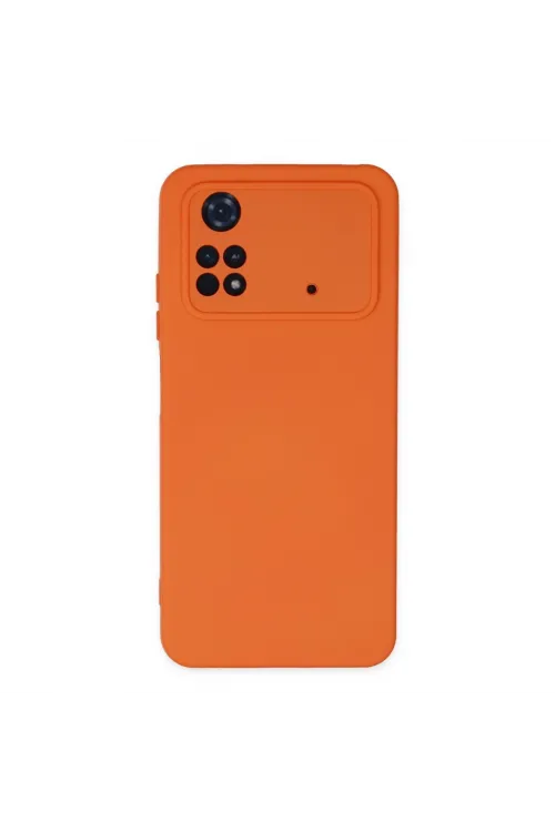 Xiaomi Poco M4 Pro 4g Kılıf Nano İçi Kadife Silikon - Turuncu