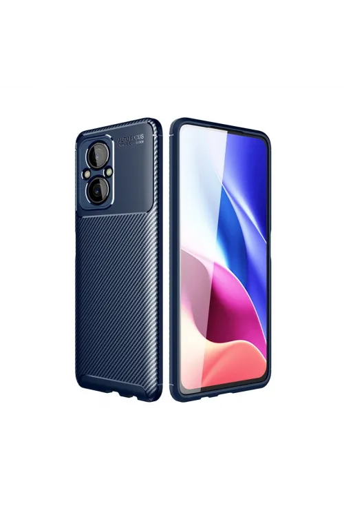 Xiaomi Poco M5 Kılıf Auto Focus Karbon Kapak - Lacivert