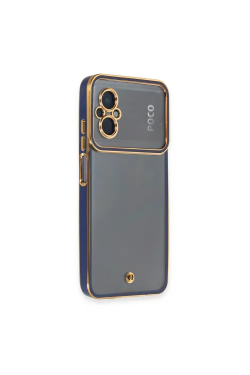 Xiaomi Poco M5 Kılıf Liva Lens Silikon - Mavi