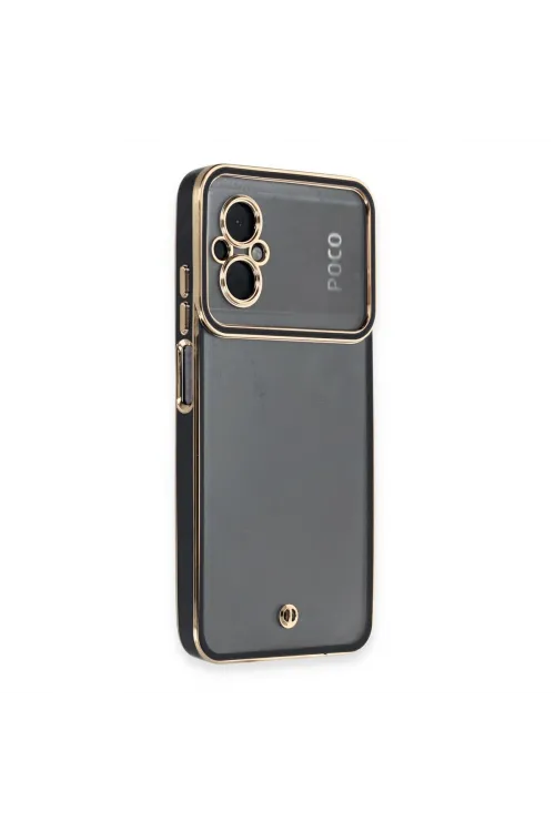 Xiaomi Poco M5 Kılıf Liva Lens Silikon - Siyah