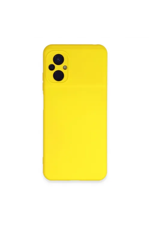 Xiaomi Poco M5 Kılıf Nano İçi Kadife Silikon - Sarı