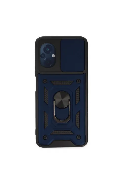 Xiaomi Poco M5 Kılıf Pars Lens Yüzüklü Silikon - Lacivert