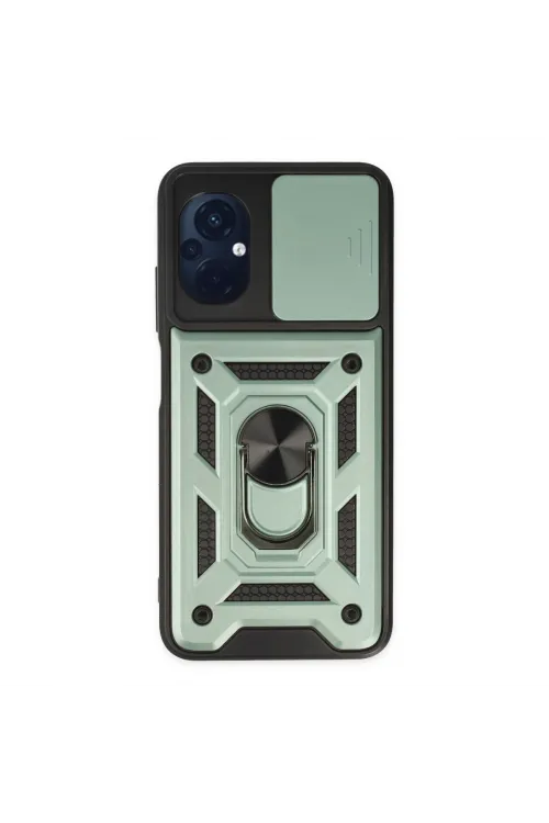 Xiaomi Poco M5 Kılıf Pars Lens Yüzüklü Silikon - Yeşil