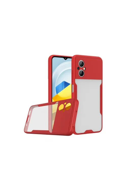 Xiaomi Poco M5 Kılıf Platin Silikon - Kırmızı