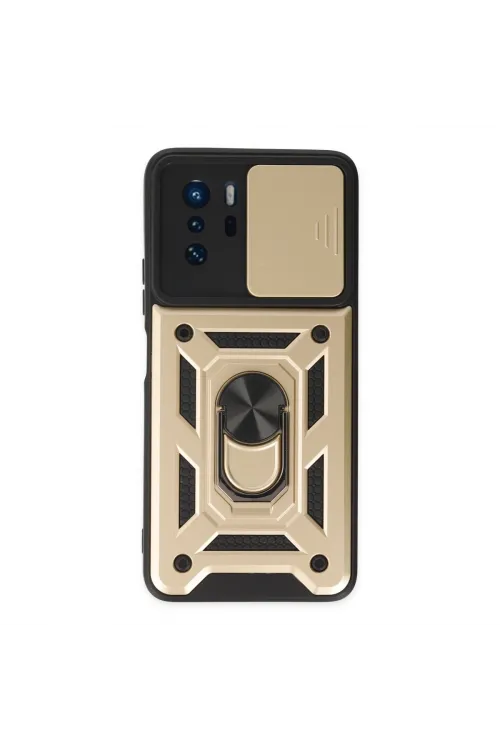 Xiaomi Poco X3 Gt Kılıf Pars Lens Yüzüklü Silikon - Gold