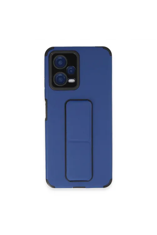 Xiaomi Poco X5 5g Kılıf Mega Standlı Silikon - Mavi