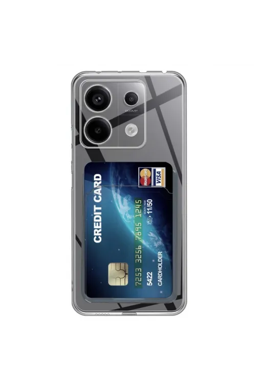 Xiaomi Poco X6 Kılıf Kart Şeffaf Silikon - Şeffaf