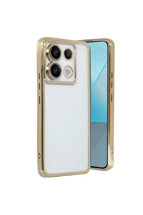 Xiaomi Poco X6 Kılıf Razer Lensli Silikon - Gold