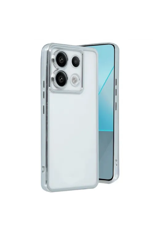 Xiaomi Poco X6 Kılıf Razer Lensli Silikon - Gümüş