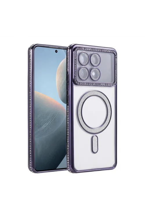Xiaomi Poco X6 Pro Joke Simli Magneticsafe Kılıf - Derin Mor