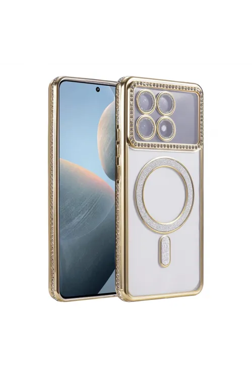 Xiaomi Poco X6 Pro Joke Simli Magneticsafe Kılıf - Gold