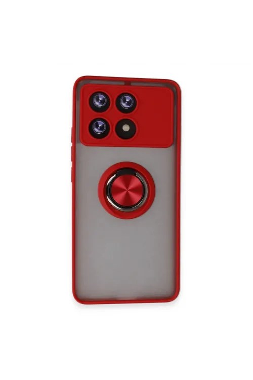 Xiaomi Poco X6 Pro Kılıf Montreal Yüzüklü Silikon Kapak - Kırmızı