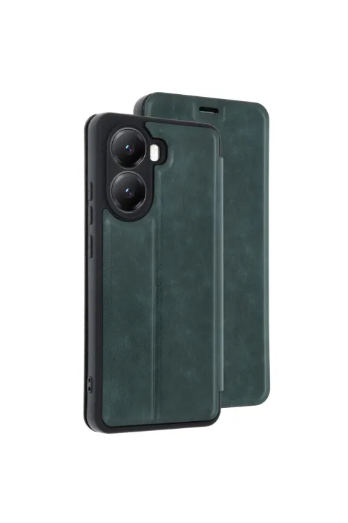 Xiaomi Poco X7 Pro Kılıf Flip Cover - Koyu Yeşil