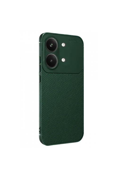 Xiaomi Poco X8 Pro Max Auto Focus Karbon Kapak - Koyu Yeşil