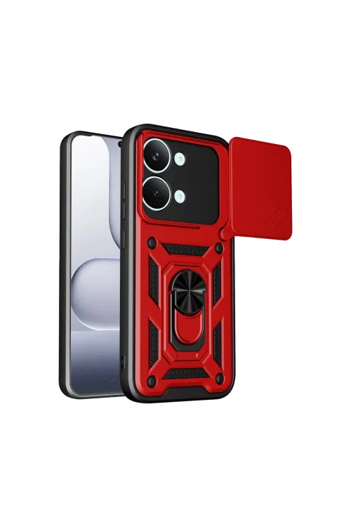 Xiaomi Poco X8 Pro Max Pars Lens Yüzüklü Silikon - Kırmızı