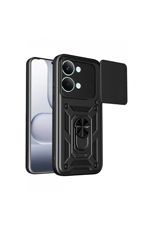Xiaomi Poco X8 Pro Max Pars Lens Yüzüklü Silikon - Siyah