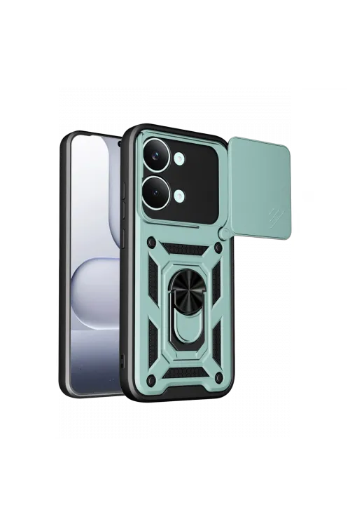 Xiaomi Poco X8 Pro Max Pars Lens Yüzüklü Silikon - Yeşil
