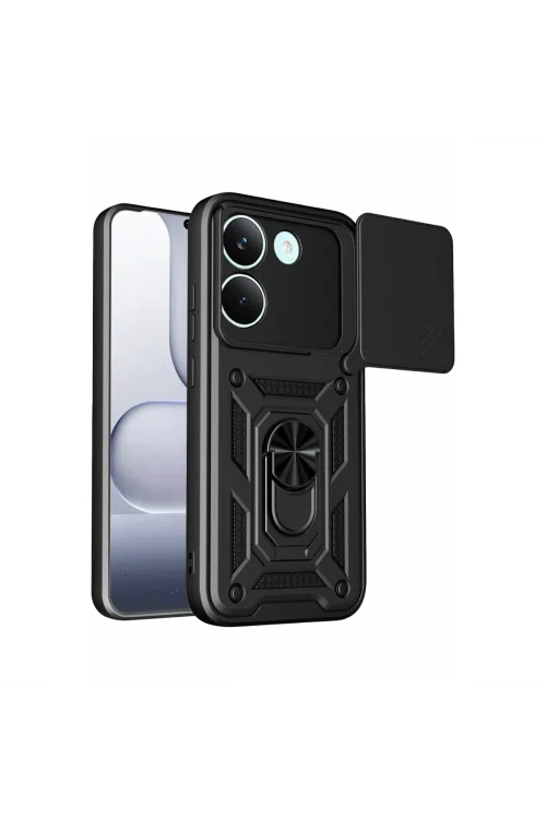 Xiaomi Poco X8 Pro Pars Lens Yüzüklü Silikon - Siyah