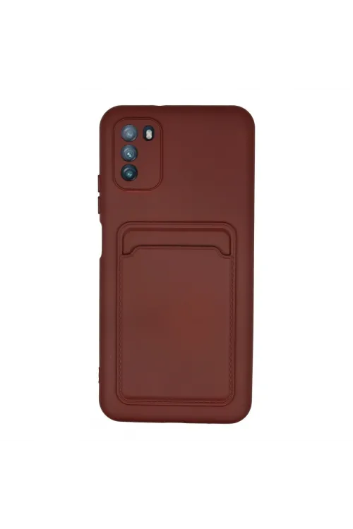 Xiaomi Pocophone M3 Kılıf Kelvin Kartvizitli Silikon - Bordo