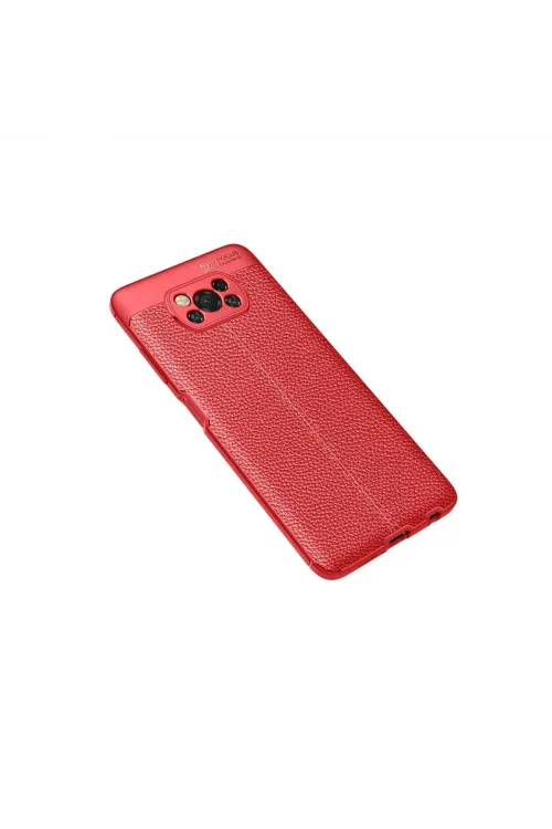 Xiaomi Pocophone X3 Kılıf Auto Focus Kapak - Kırmızı