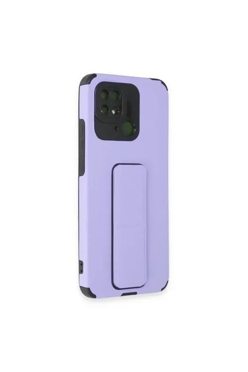 Xiaomi Redmi 10c Kılıf Mega Standlı Silikon - Lila