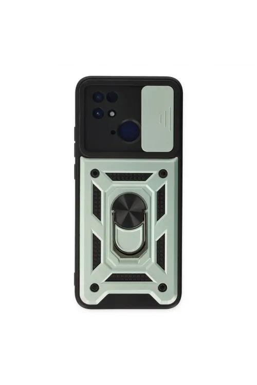Xiaomi Redmi 10c Kılıf Pars Lens Yüzüklü Silikon - Yeşil