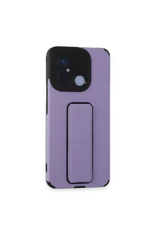 Xiaomi Redmi 12c Kılıf Mega Standlı Silikon - Lila