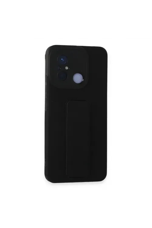 Xiaomi Redmi 12c Kılıf Mega Standlı Silikon - Siyah