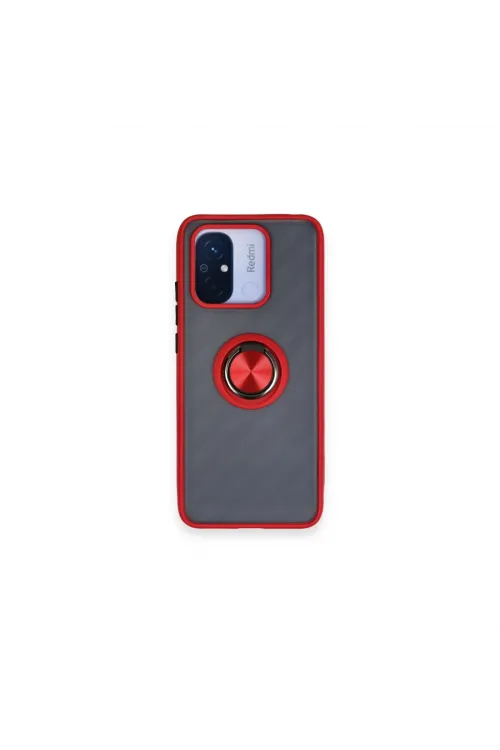 Xiaomi Redmi 12c Kılıf Montreal Yüzüklü Silikon Kapak - Kırmızı