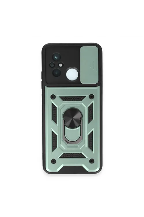 Xiaomi Redmi 12c Kılıf Pars Lens Yüzüklü Silikon - Yeşil