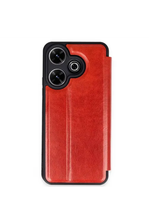 Xiaomi Redmi 13 4g Kılıf Flip Cover - Kırmızı