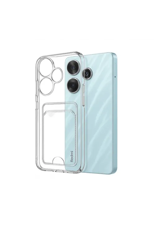Xiaomi Redmi 13 4g Kılıf Kart Şeffaf Silikon - Şeffaf
