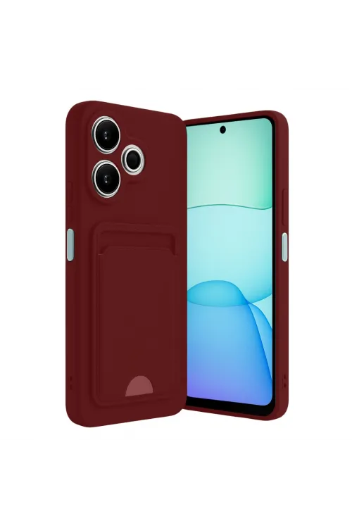 Xiaomi Redmi 13 4g Kılıf Kelvin Kartvizitli Silikon - Bordo