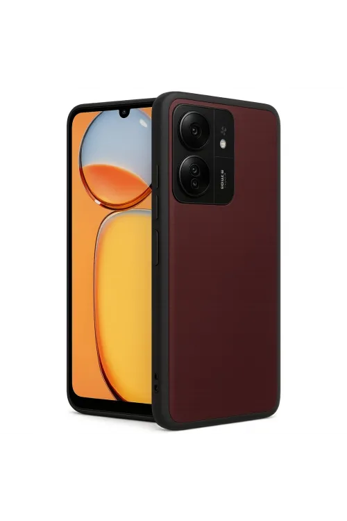 Xiaomi Redmi 13c Kılıf Aras Deri Kapak - Bordo