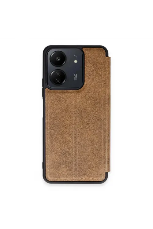 Xiaomi Redmi 13c Kılıf Flip Cover - Taba